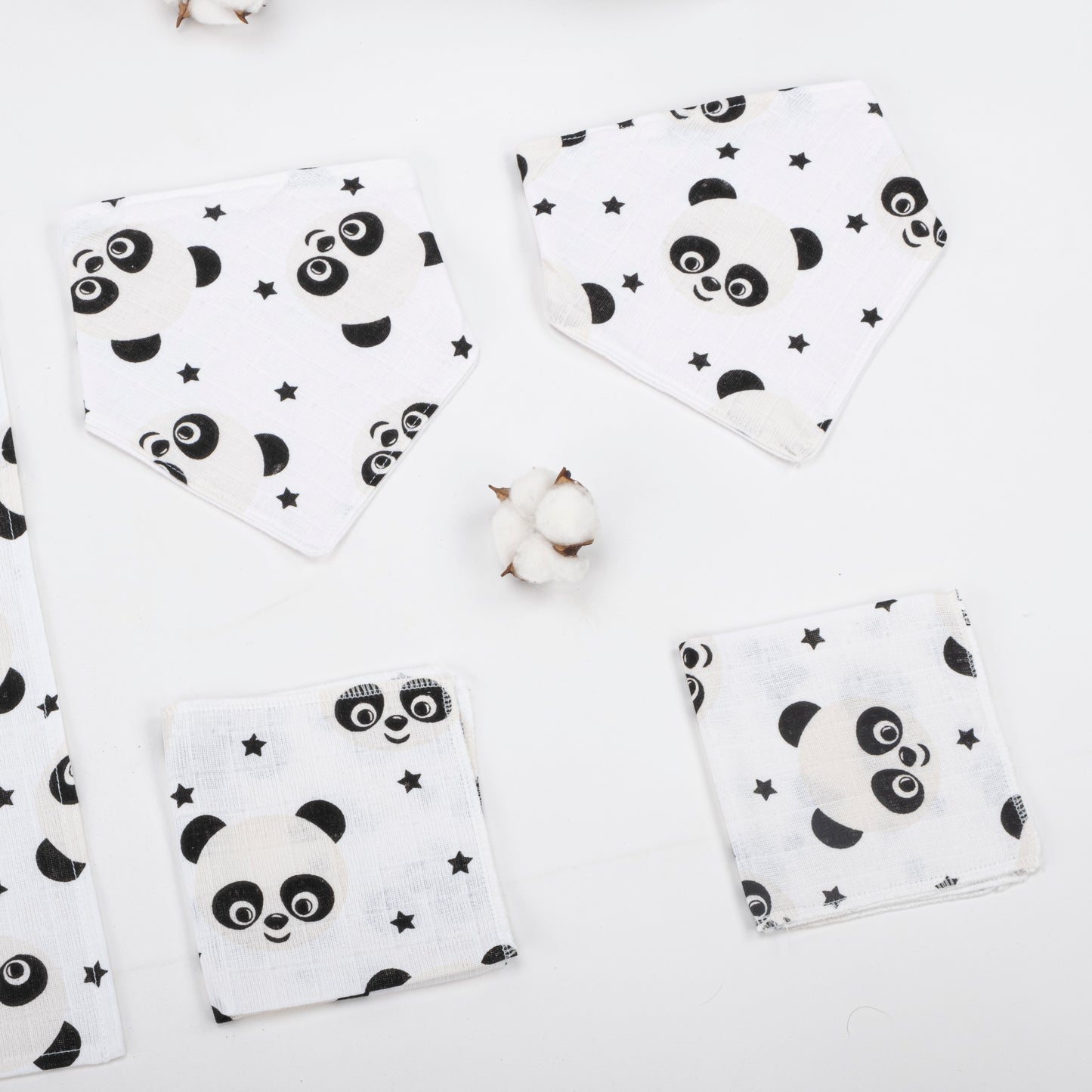 9 Parça Avantajlı Set - Çift Taraflı - Krem Örgü - Panda