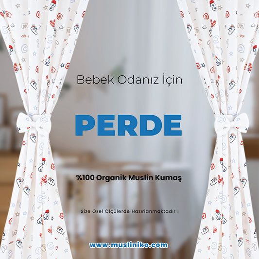 Muslin Perde - Harfli